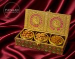 Rajwadi 3 Jar Meenakari Box