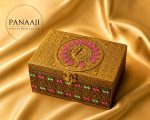 Rajwadi Meenakari Box- Antique  Golden Art Box
